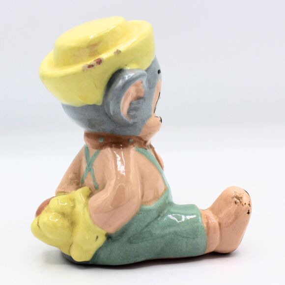 Vintage Ceramic Sniffles Mouse Figurine 1940s Warner Bros Hand Painted Glossy - Picture 2 of 6